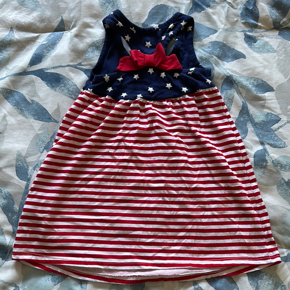 Circo Navy and Red Striped Kids Dress - Picture 2 of 3